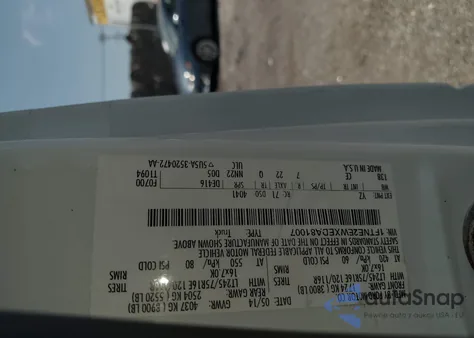 2014 Ford E-250 Commercial/Recreational из США, поврежденный, VIN 1FTNE2EWXEDA81007